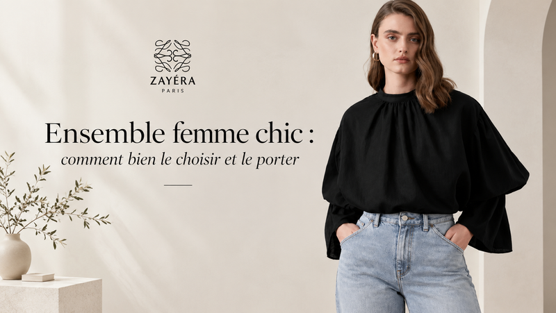 Guide de style ensemble femme chic et modeste avec blouse noire et jean - ZAYÉRA Paris