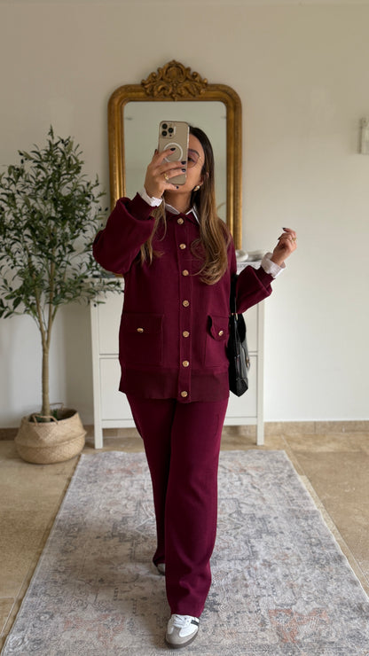 Ensemble Femme Modeste 2 Pièces | Tunique Boutonnée & Pantalon Large