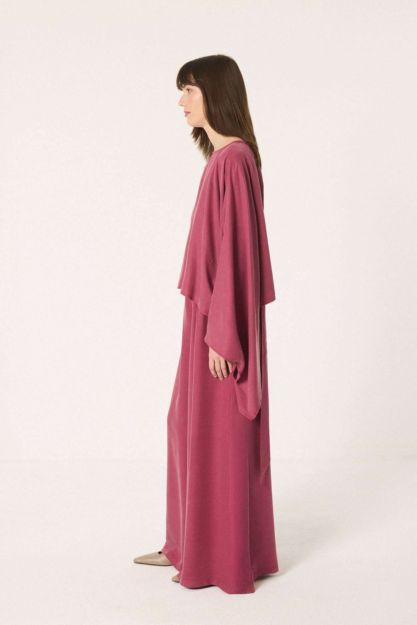 Ensemble Modest Fashion Modal Femme – Blouse Kimono Manches Larges et Pantalon Large Flui