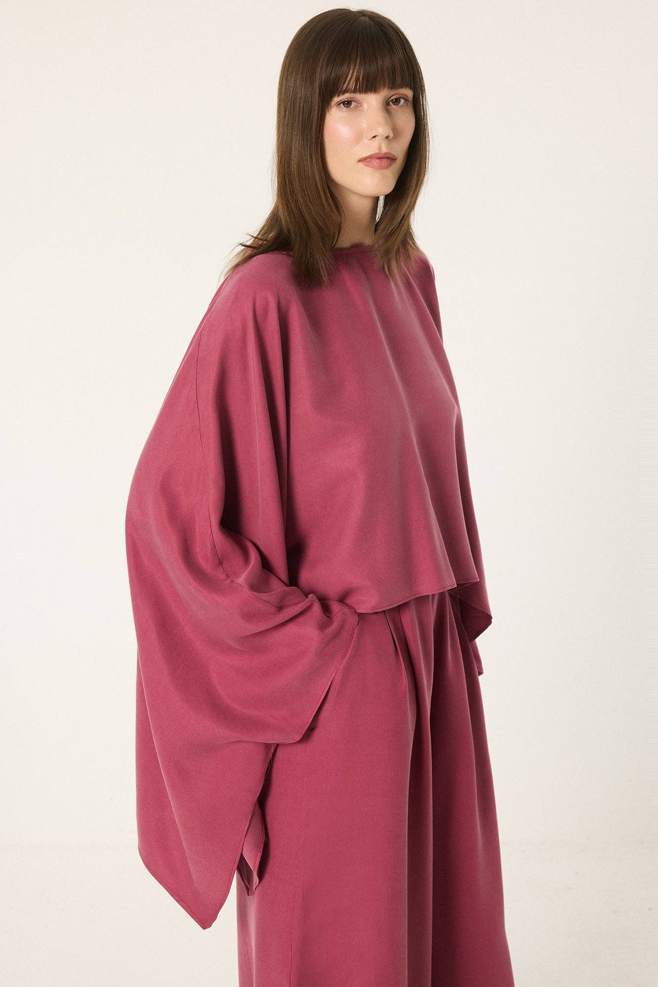 Ensemble Modest Fashion Modal Femme – Blouse Kimono Manches Larges et Pantalon Large Flui