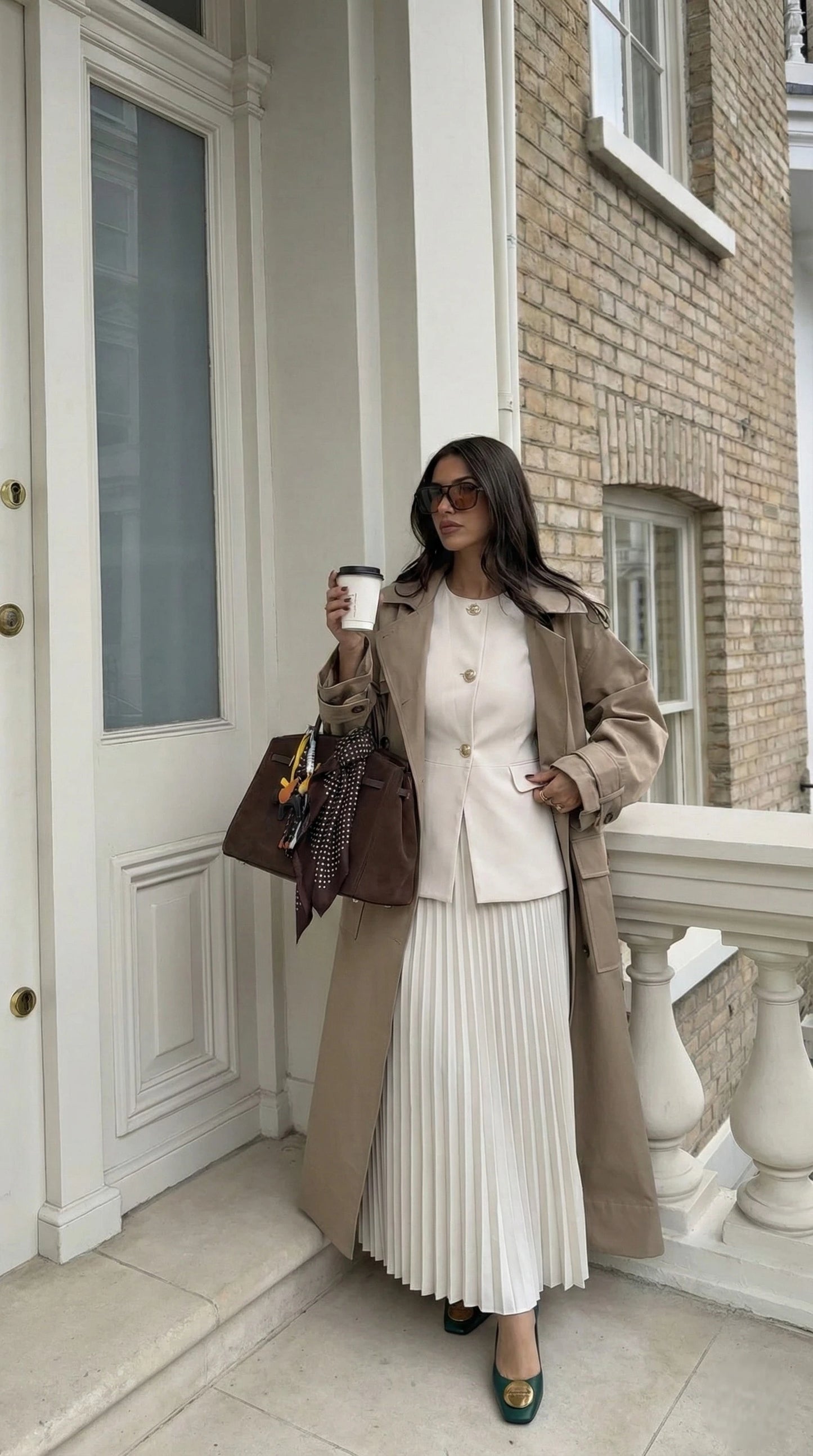 Ensemble Blazer & Jupe Plissée Longue Femme | Style Old Money