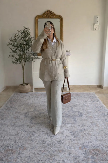 Ensemble modest minimaliste en maille (3 pièces)