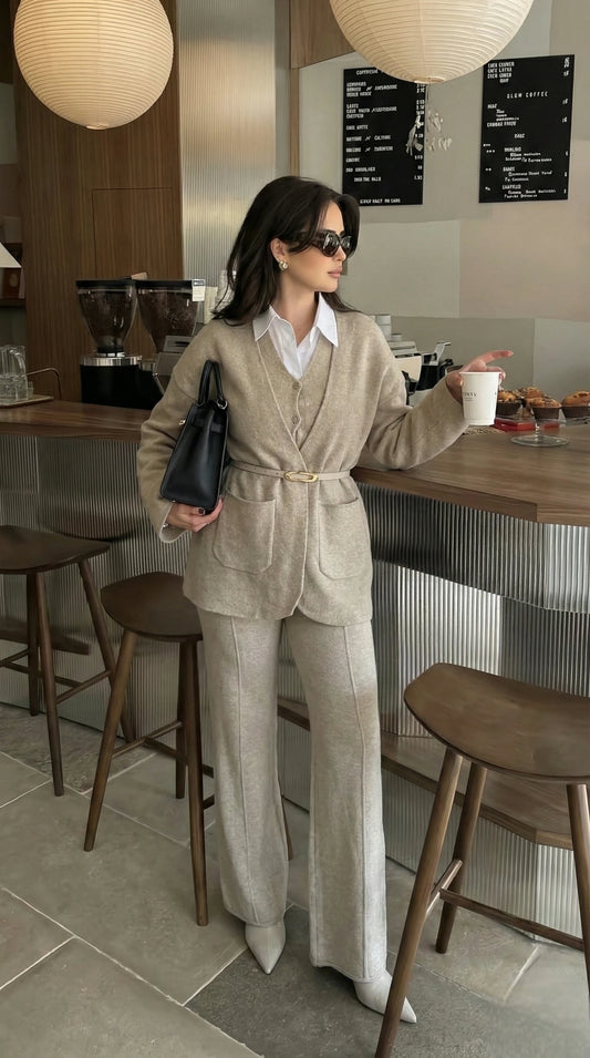 Ensemble modest minimaliste en maille (3 pièces)