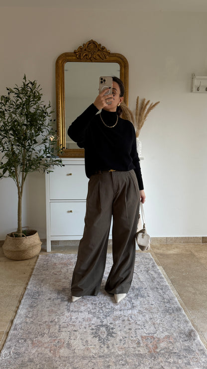 Pantalon Large Femme | Coupe Fluide Taille Haute à Pinces