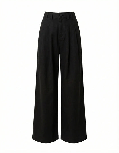 Pantalon Large Femme | Coupe Fluide Taille Haute à Pinces