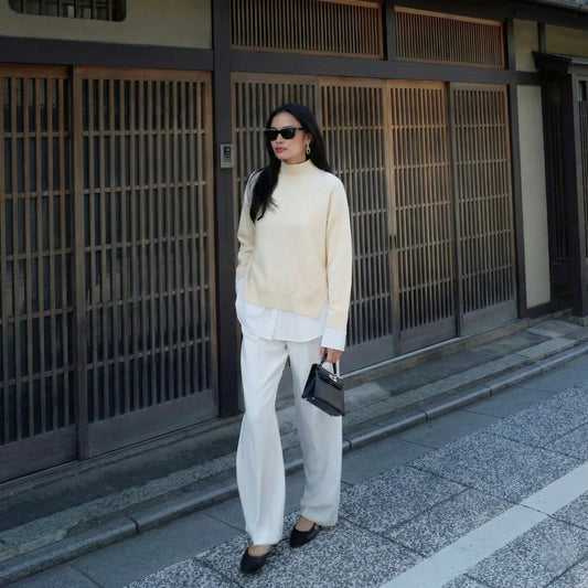 PULL CHEMISE EN MAILLE BIMATIÈRE POPELINE